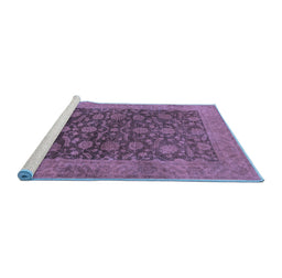 Sideview of Machine Washable Oriental Blue Industrial Rug, wshurb3260blu