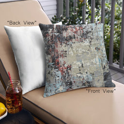 Front View of Mid-Century Modern Urban Square Gray Throw Pillow, 18 inch by 18 inch, pwurb33