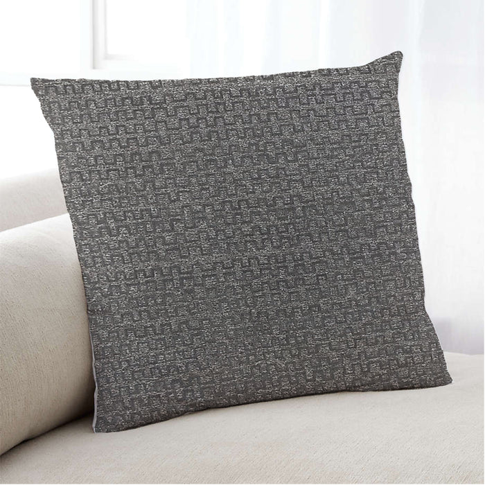 Lifestyle Image of Mid-Century Modern Urban Square Gray Throw Pillow, 18 inch by 18 inch, pwurb343