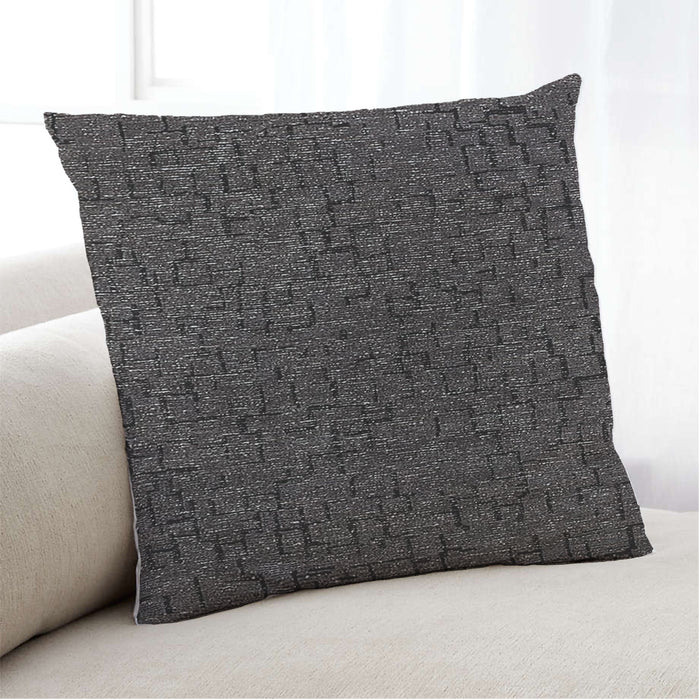Lifestyle Image of Mid-Century Modern Urban Square Midnight Gary Throw Pillow, 18 inch by 18 inch, pwurb349