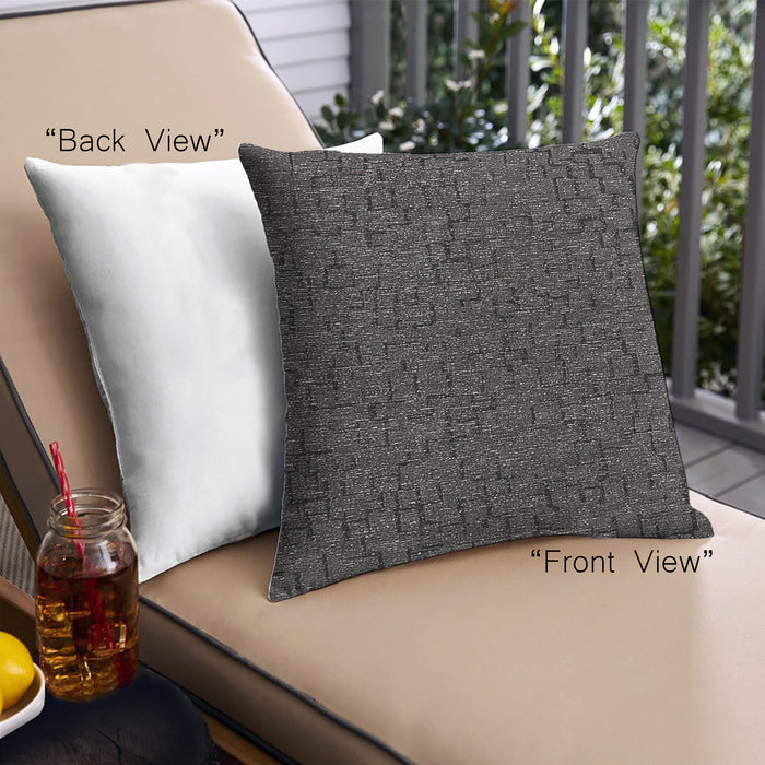 Front View of Mid-Century Modern Urban Square Midnight Gary Throw Pillow, 18 inch by 18 inch, pwurb349