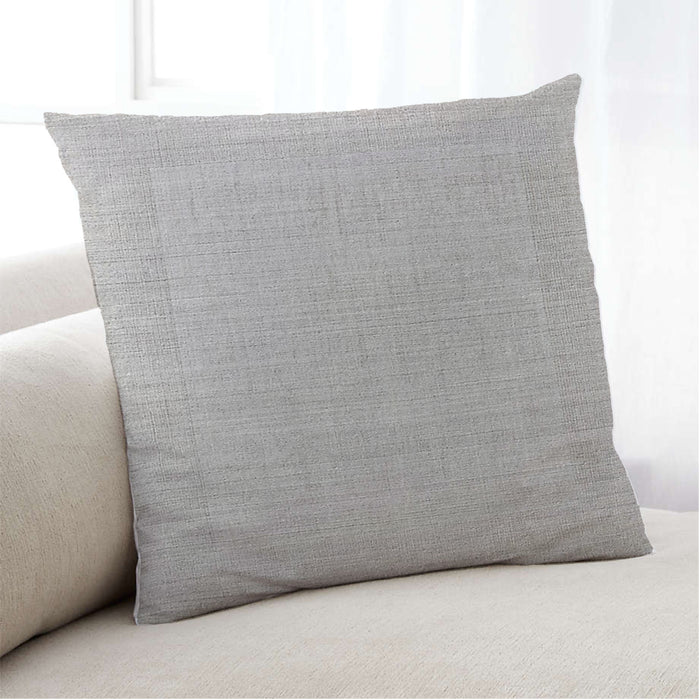Lifestyle Image of Mid-Century Modern Urban Square Pale Silver Gray Throw Pillow, 18 inch by 18 inch, pwurb353