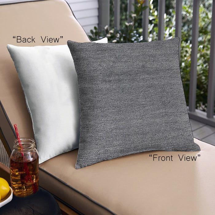 Front View of Mid-Century Modern Urban Square Charcoal Black Throw Pillow, 18 inch by 18 inch, pwurb356