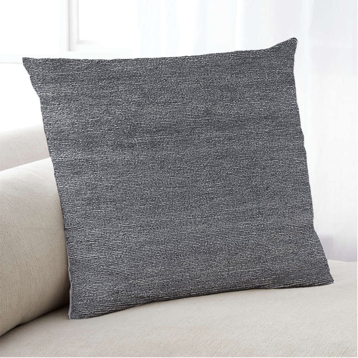Lifestyle Image of Mid-Century Modern Urban Square Charcoal Black Throw Pillow, 18 inch by 18 inch, pwurb356