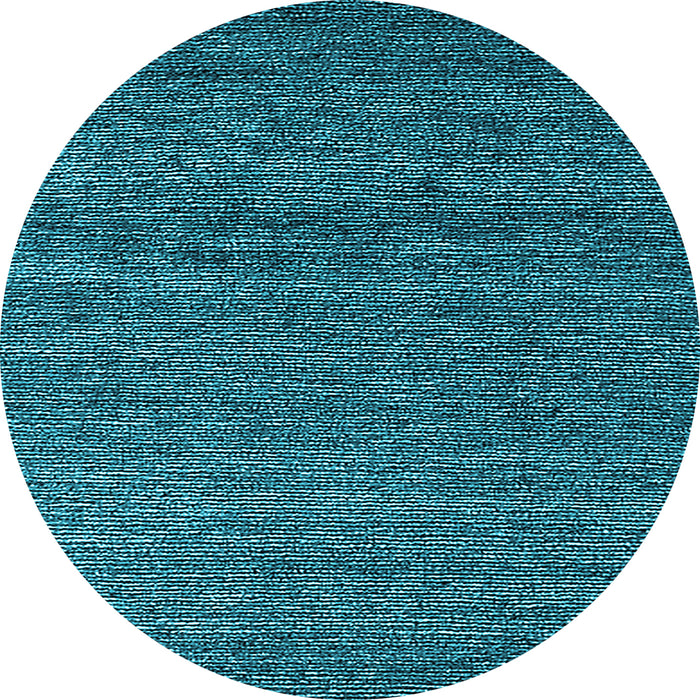Round Machine Washable Oriental Light Blue Industrial Rug, wshurb356lblu