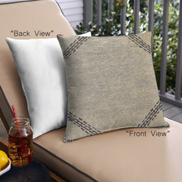 Front View of Mid-Century Modern Urban Square Dark Brown Throw Pillow, 18 inch by 18 inch, pwurb359