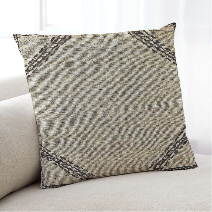 Lifestyle Image of Mid-Century Modern Urban Square Dark Brown Throw Pillow, 18 inch by 18 inch, pwurb359