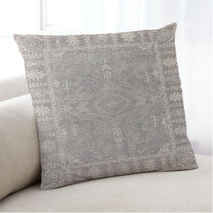 Lifestyle Image of Mid-Century Modern Urban Square Desert Sand Beige Throw Pillow, 18 inch by 18 inch, pwurb376