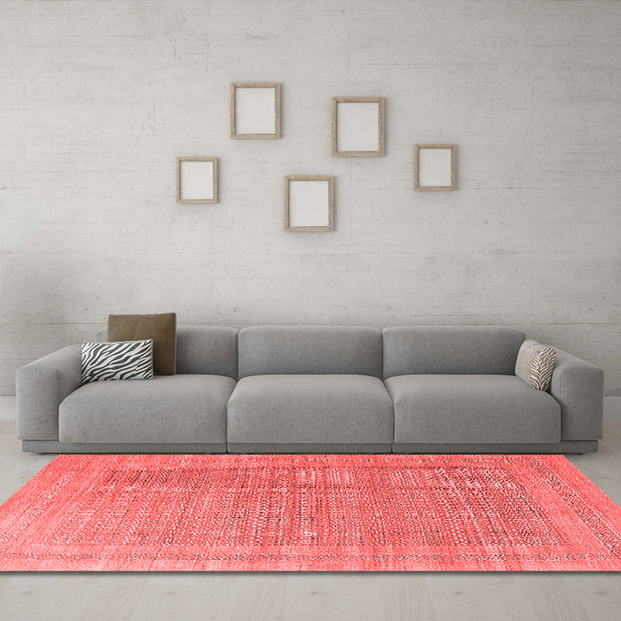 Industrial Red Washable Rugs