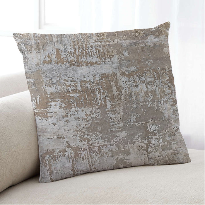 Lifestyle Image of Mid-Century Modern Urban Square Silver Pink Throw Pillow, 18 inch by 18 inch, pwurb382