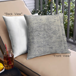 Front View of Mid-Century Modern Urban Square Pale Silver Gray Throw Pillow, 18 inch by 18 inch, pwurb384