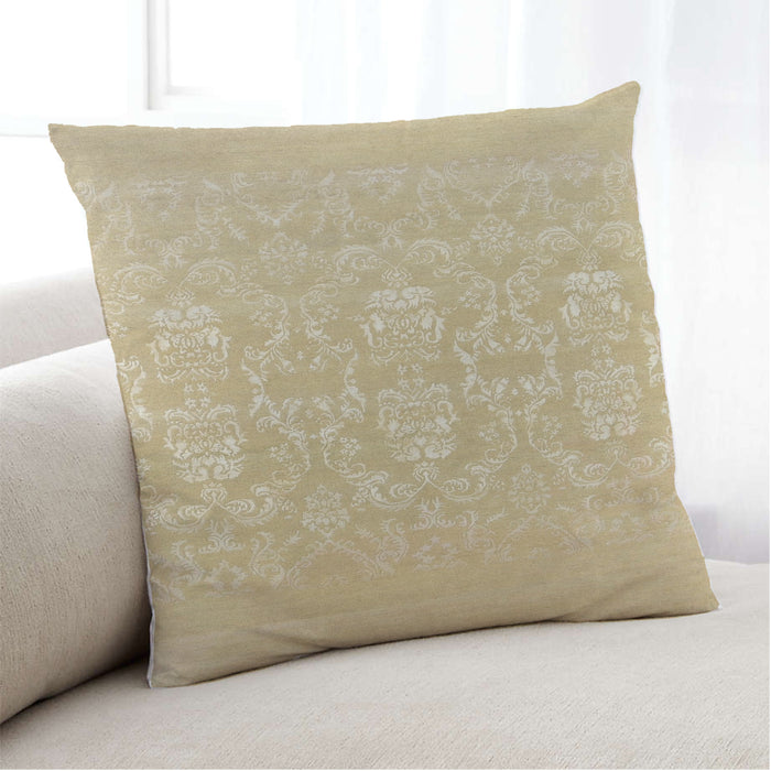 Lifestyle Image of Mid-Century Modern Urban Square Brown Gold Throw Pillow, 18 inch by 18 inch, pwurb38