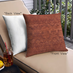 Front View of Mid-Century Modern Urban Square Tomato Red Throw Pillow, 18 inch by 18 inch, pwurb39