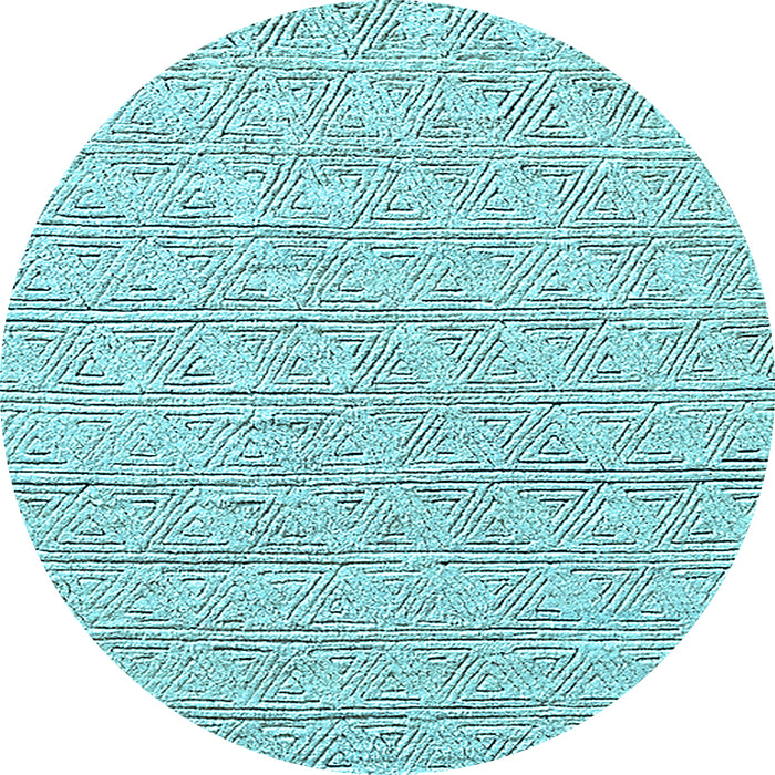 Round Machine Washable Solid Light Blue Modern Rug, wshurb417lblu