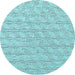 Round Machine Washable Solid Light Blue Modern Rug, wshurb417lblu