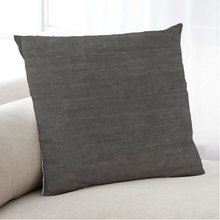Lifestyle Image of Mid-Century Modern Urban Square Western Charcoal Gray Throw Pillow, 18 inch by 18 inch, pwurb425