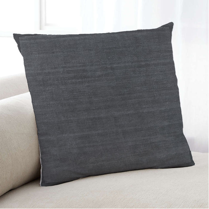 Lifestyle Image of Mid-Century Modern Urban Square Charcoal Blue Throw Pillow, 18 inch by 18 inch, pwurb426