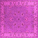 Square Machine Washable Oriental Pink Traditional Rug, wshurb448pnk