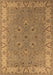 Machine Washable Oriental Brown Traditional Rug, wshurb448brn