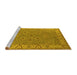 Sideview of Machine Washable Oriental Yellow Traditional Rug, wshurb448yw