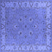 Square Machine Washable Oriental Blue Traditional Rug, wshurb448blu