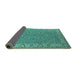 Sideview of Oriental Turquoise Traditional Rug, urb448turq