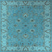 Square Oriental Light Blue Traditional Rug, urb448lblu