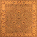 Square Machine Washable Oriental Orange Traditional Area Rugs, wshurb448org