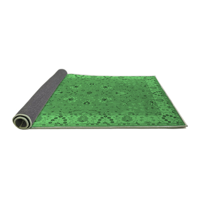 Sideview of Oriental Emerald Green Traditional Rug, urb448emgrn