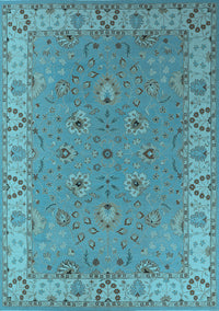 Oriental Light Blue Traditional Rug, urb448lblu