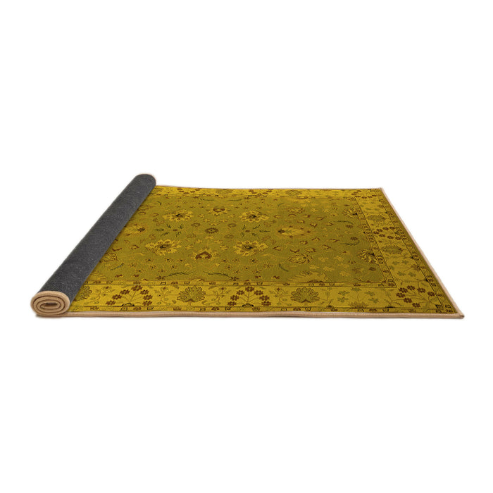 Sideview of Oriental Yellow Traditional Rug, urb448yw