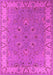 Machine Washable Oriental Pink Traditional Rug, wshurb448pnk