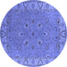 Round Oriental Blue Traditional Rug, urb448blu