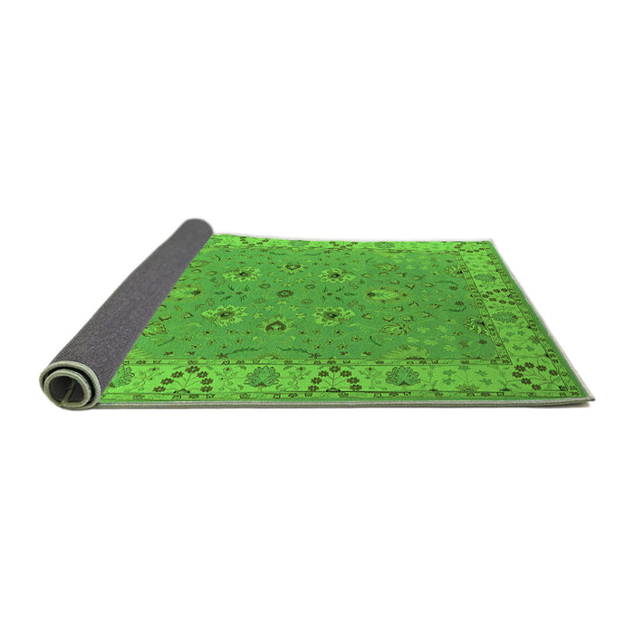 Sideview of Oriental Green Traditional Rug, urb448grn