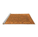 Sideview of Machine Washable Oriental Orange Traditional Area Rugs, wshurb448org