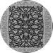 Round Oriental Gray Traditional Rug, urb449gry