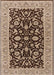 Mid-Century Modern Sangria Brown Oriental Rug, urb449