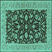 Square Oriental Turquoise Traditional Rug, urb449turq