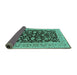 Sideview of Oriental Turquoise Traditional Rug, urb449turq
