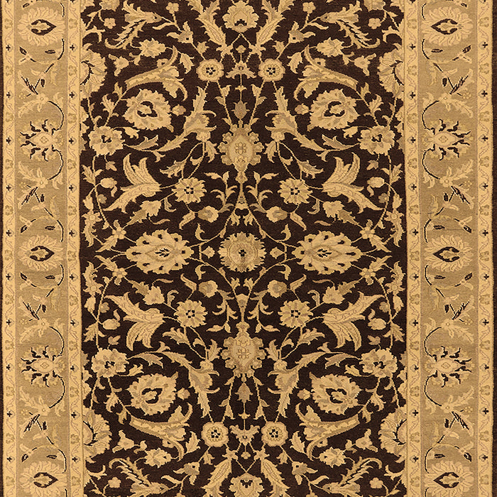 Machine Washable Oriental Brown Traditional Rug, wshurb449brn