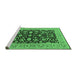 Sideview of Machine Washable Oriental Emerald Green Traditional Area Rugs, wshurb449emgrn