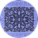 Round Oriental Blue Traditional Rug, urb449blu