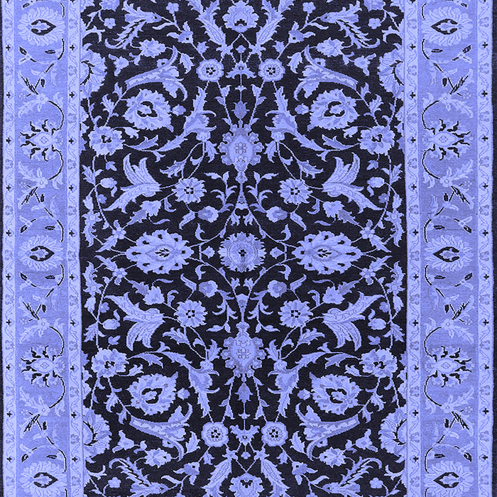 Machine Washable Oriental Blue Traditional Rug, wshurb449blu