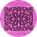 Round Oriental Pink Traditional Rug, urb449pnk