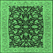 Square Oriental Emerald Green Traditional Rug, urb449emgrn