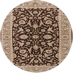 Round Machine Washable Industrial Modern Sangria Brown Rug, wshurb449