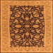 Square Oriental Orange Traditional Rug, urb449org