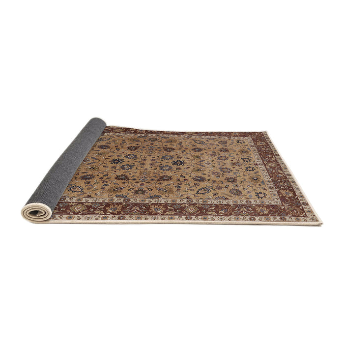 Sideview of Mid-Century Modern Brown Sand Brown Oriental Rug, urb450