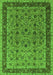 Machine Washable Oriental Green Traditional Area Rugs, wshurb450grn