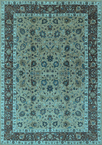 Oriental Light Blue Traditional Rug, urb450lblu